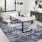 5x8 Area Rug Living Room: Modern Washable Indoor Carpet Black | - Image 5