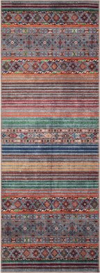 Keen Home Design 2x12 Rug - Machine Washable Runner Rug with Non-Slip Backing, Ideal for Hallway, Entryway, Kitchen, Laundry Room - Vintage, Easy Clean, Durable, Low Pile - (2'6" x 12')