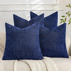 Set of 4 Soft Textured Decorative Throw Pillow Covers 24x24 Inch Cozy Farmhouse by Cozoomy