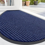 OLANLY Half Circle Front Door Mat 33x21, Waterproof Heavy-Duty Doormat | Blue by OLANLY