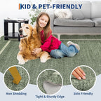 GarveeHome Scalloped Small Area Rug 2x3 Entryway Mat Non Slip Greyish Green | - Image 7