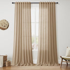 Sand Beige Curtains 90 Inches Long by Nanspring