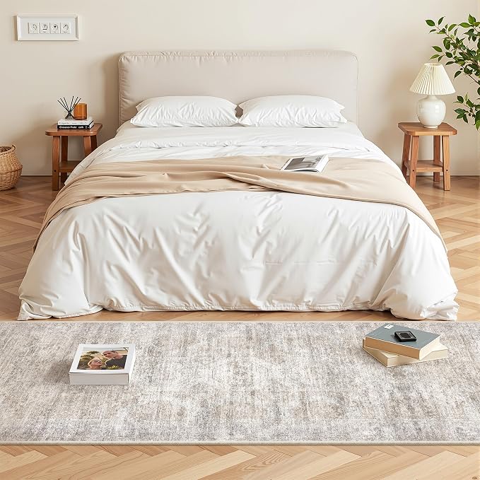 2x5 Rug Runners for Hallways Non Slip, Kitchen Rugs, Taupe | Washable Rugs for - Image 4