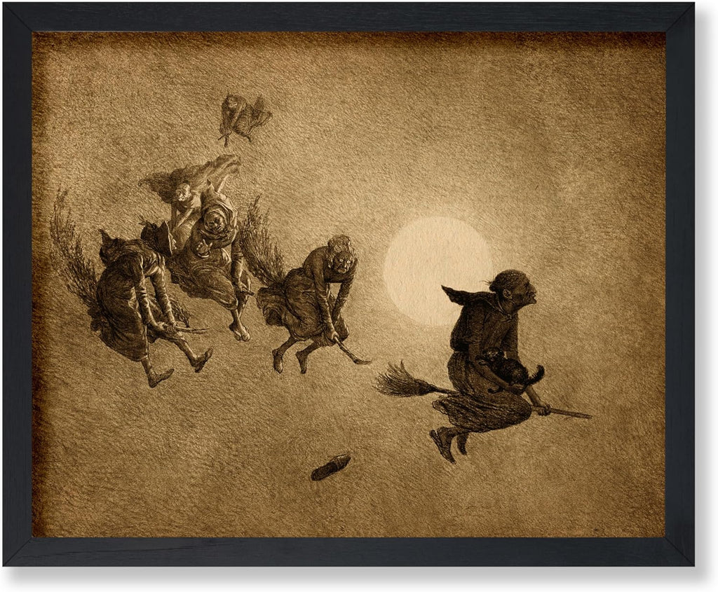 Poster Master Vintage William Holbrook Beard Poster - Retro Occult Print - Gift for Gothic, Horror Fan - The Witches Ride, Pagan, Goth, Magic - Wall Decor for Bedroom, Dorm, 24x32 Unframed Wall Art