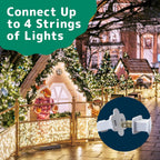 PREXTEX 200 Count Clear Christmas Lights - 40 ft Warm White Xmas Lights String Bulbs with White Wire for Indoor and Outdoor Holiday Decor, Trees and More