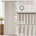 92 Inch Long Pinch Pleated Blackout Curtains Natural - Image 3