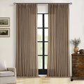 Brown Pleated Linen Light Filtering Curtains 96 Inches Long by Twodrapes