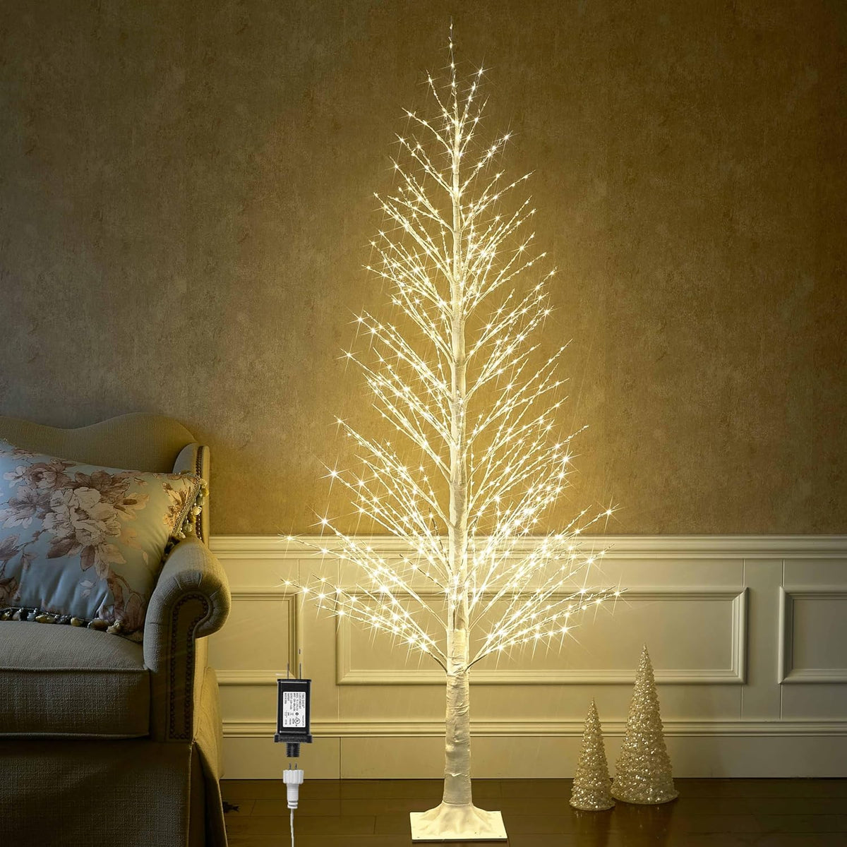 Birchlitland LED Alpine Trees 6FT 810L Warm White Fairy Lights, Lighted Trees for Indoor Outdoor Home Thanksgiving Christmas Holiday Decoration