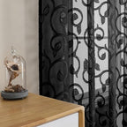 Furman Sheer White Curtains, 45 Inch Length 2 Panels Set, Airy Jacquard Clip by OWENIE