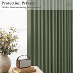 72 Inch Linen Blend Pleat Green Semi Sheer Curtains - Image 6