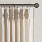 Topfinel 102 Inch Curtains 2 Panels Set, Two Packs Pinch Pleat Back Tab Linen by Topfinel