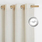 NICETOWN Natural Short Linen Cafe Curtains - Image 3