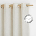 NICETOWN Thick Linen Blend Curtains Flax Textured - Image 3