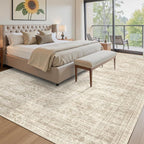 Soalmost 12x15 Washable Area Rugs Soft Living Room Rug Abstract Beige | Large - Image 9