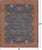 Washable Navy Blue Living Room Rug, 8x10 Area Rug - Image 2