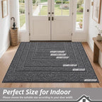 BEQHAUSE Dirt Trapper Door Mat 17" x 30", Non-Slip Doormats, Charcoal | - Image 2