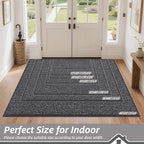 BEQHAUSE Dirt Trapper Door Mat 20"x32", Non-Slip Washable Doormat, Charcoal | - Image 2