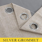 NICETOWN 100% Blackout Oatmeal Linen Curtains 95 inches Length - Image 5