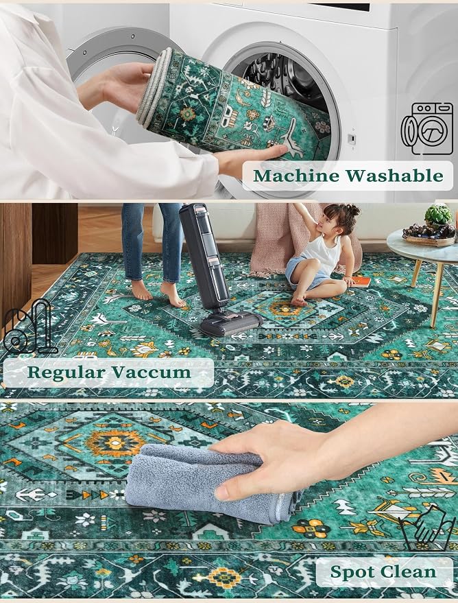 SERISSA 2'6"x14' Washable Non Slip Boho Runner Rug - Image 3