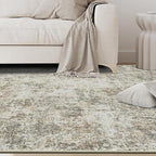 6x9 Area Rugs for Living Room Washable Bedroom Dining Room Beige Brown | Modern - Image 9