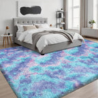 9x12 Area Rug Living Room Bedroom: Fluffy Plush Shag Carpet Rainbow - Image 3