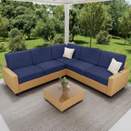 hyha Waterproof Couch Cushion Covers for Pets, Non Slip Sofa Seat Cover for Dogs Washable, Soft Thick Stretch Jacquard Fabric, Sofa Slipcovers with Elastic Bottom (2 Pieces, Navy)