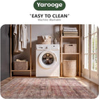 5x7 Area Rugs - Washable Vintage Retro Living Room Rug, Soft Ultra Thin Non - Image 6
