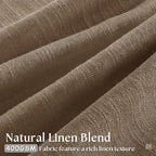 Brown 80 Inch Light Filtering Pinch Pleated Linen Curtains 2 Panels Set | Semi - Image 3