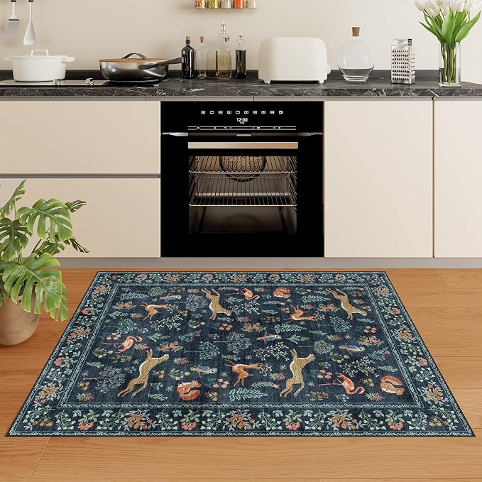 DUKINO 2x3 Entryway Rug, Washable Door Mat Animal Kitchen Rug, Low Pile - Image 6