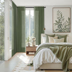 Forest Green Linen Curtains for Living Room 120 Inches Long Light Filtering - Image 7