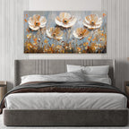 Canvas Wall Art Decor Art Work for Wall Decor Vintage Gold Wall Art Prints Wall Art Pictures for Living Room Nature Flower Wall Art Decorations Field Artwork for Walls Bedroom Office Decor 20" X 40"