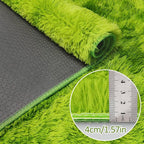 Tie-Dyed Runner Rug for Bedroom Green 3x10ft Fluffy Area Rug Bedside Runner Rug - Image 3