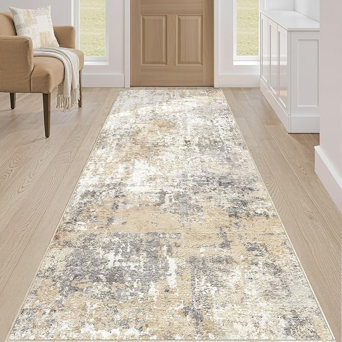 LOONGRUG Runner Rug 2x8 Washable Non-Slip Kitchen Neutral Modern Rug | Abstract - Image 4