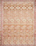 Loloi Layla Collection LAY-16 Natural/Spice 2'-0" x 5'-0" .13" Thick Accent Rug, Soft, Durable, Vintage Inspired, Distressed, Low Pile, Non-Shedding, Easy Clean, Printed, Living Room Rug
