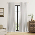 Natural 100% Blackout Curtains 102 Inch Length 2 Panels Set by Guken