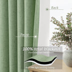 100% Blackout Linen Curtains 84 Inch Length 2 Panels Set - Image 4