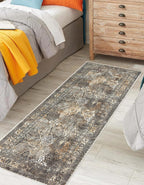 Keen Home Design 2x7 Rug - Machine Washable Runner Rug with Non-Slip Backing, Ideal for Hallway, Entryway, Kitchen, Laundry Room - Vintage, Easy Clean, Durable, Low Pile Rug - (2'6" x 7')