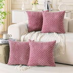 Set of 4 Pink Decorative Throw Pillow Covers 12x20 Inch Corduroy Pillow Covers - Image 6