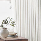 Beige White Linen Curtains Pinch Pleated 84 Inches Long 2 Panels | Pleat - Image 8
