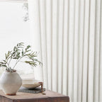 Beige White Pinch Pleated Linen Curtains 92 Inches Long 2 Panels | Memory - Image 9