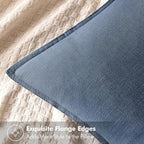 MIULEE Decorative Linen Euro Sham Pillow Covers 24x24 Inch Blue Ashes | Boho - Image 2