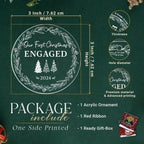 Engagement Gifts for Bride, Our First Christmas Engaged 2024, Christmas Ornaments Newlywed Gifts for Her, Wedding Gift for Couple, Engagement Ornament 2024, Engaged Christmas Tree Ornament