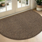 BEQHAUSE Dirt Trapper Door Mat 36" x 60" Half Circle Non Slip Rugs, Absorbent by BEQHAUSE