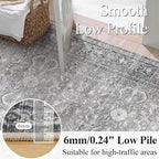 Schweek 2x6 Hallway Runner Rug Washable Vintage Kitchen Rugs Non Slip Grey | - Image 4