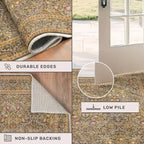 Non Slip 2x5 Gold Brown Bathroom Runner Rug - Image 5