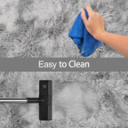 Small Area Rug for Bedroom 3x5ft Mini Tie Dye Grey Fluffy Rug Mat Bedside Throw - Image 7