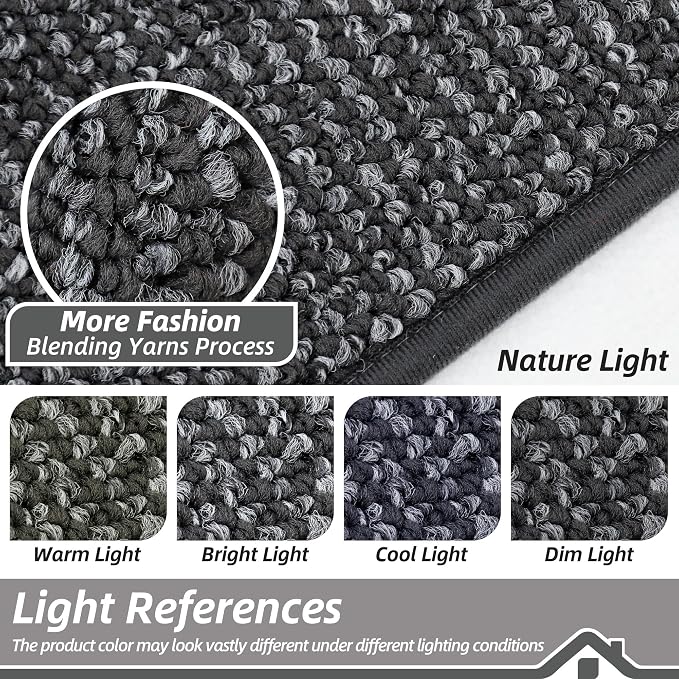 BEQHAUSE Dirt Trapper Door Mat 24"x36", Non-Slip Washable Doormat, Charcoal | - Image 5