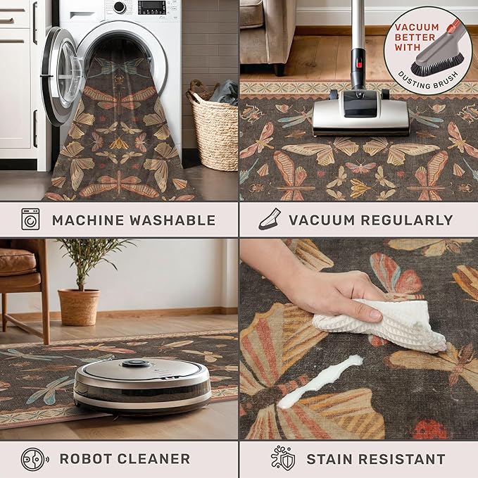 Long Runner Rug 2'6"x10', Washable Non Slip Carpet - Image 5