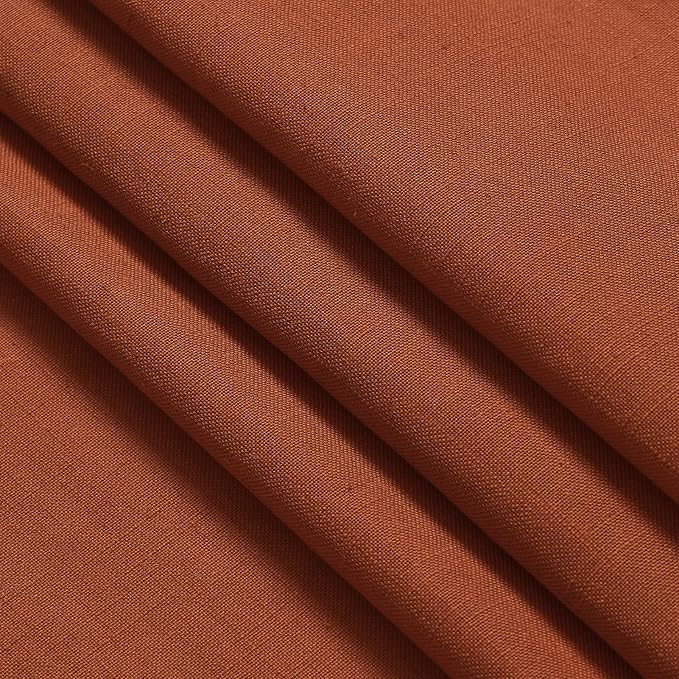 Terracotta Linen Curtains 92 inches Long 2 Panel Set Back Tab Rod Pocket Rustic - Image 2