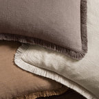MIULEE Linen Fringe Decorative Fall Throw Pillow Covers Malt Ball 20x20 | Set - Image 4